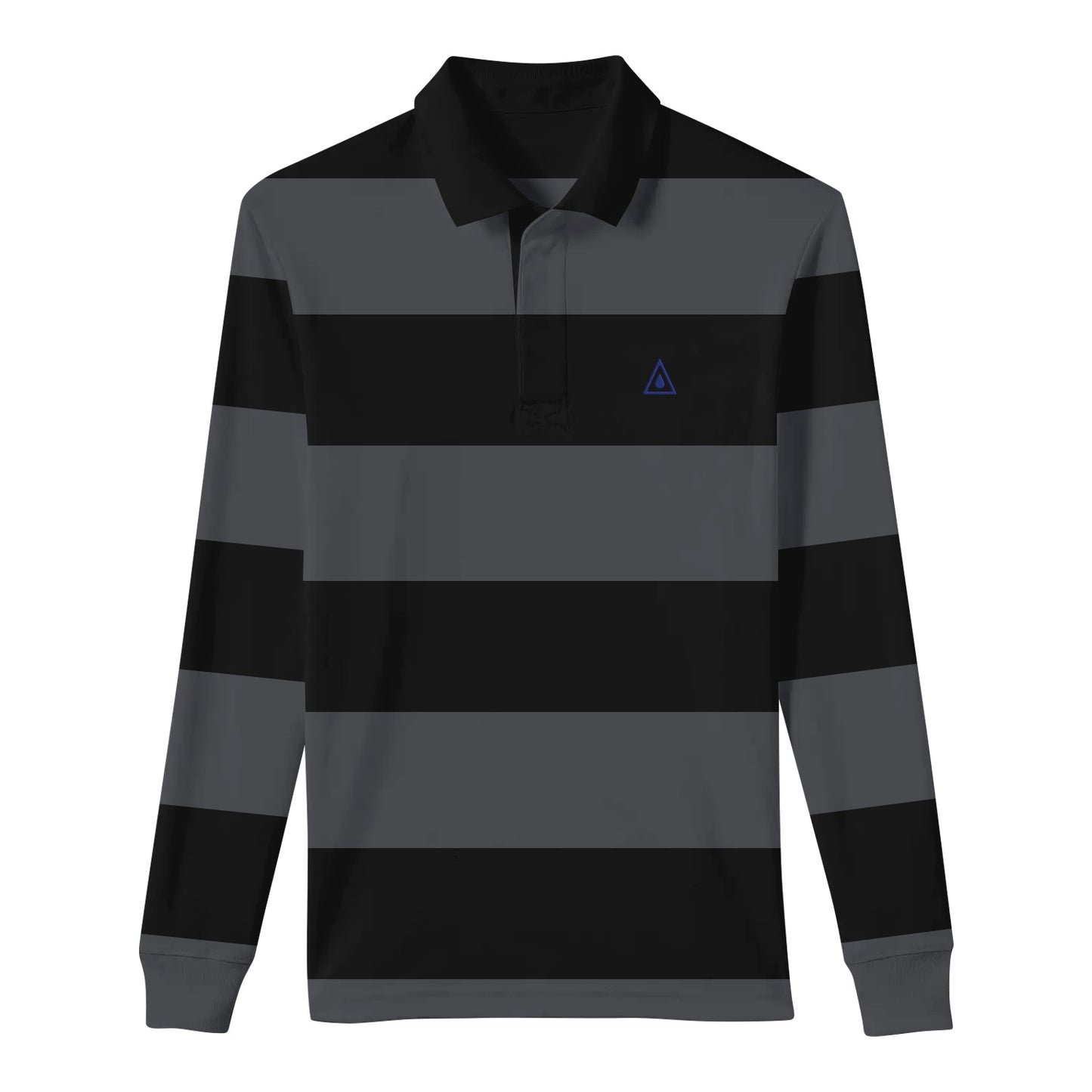 Emblem - Black/Graphite Long Sleeve Polo Shirt